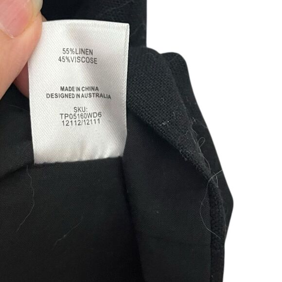 Meshki Innis Longline Strapless Top Black Linen Blend Women’s Medium - Picture 9 of 9